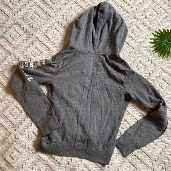 Grey Abercrombie & Fitch Zip-Up Hoodie - Picture 4 of 4